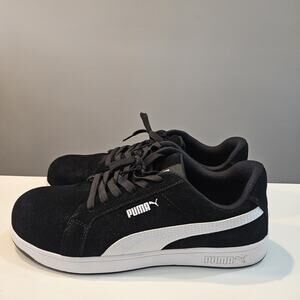 Puma Smash V2 Black White Suede Leather Shoes Sneakers Size 12